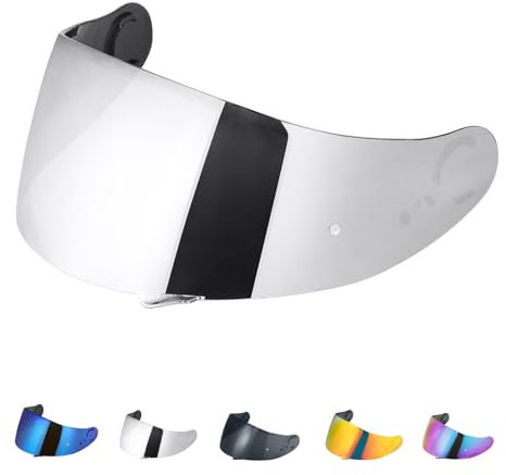 Motorradhelm Visier für GT Air Neotec CNS-1 TC-5 TC-9 GT Air 2,Helmvisier Motorrad Windschutz Helm Objektiv Visier Vollgesichts,Helmvisiere Zubehör Ersatz（Silber）