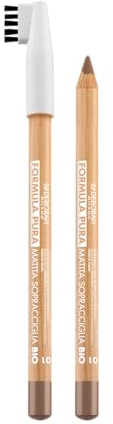 Deborah Milano Augenbrauenstift, reine Formel BIO, 01 Light Brown, hochverträglicher Stift mit Bürste