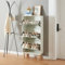 [en.casa] Schuhschrank Aure Schuhkipper mit 3 Klappen Schuhkommode mit Spiegel Schuhregal platzsparend für 12 Paar Schuhe Schuhablage Schuhaufbewahrung 134 x 63 x 24 cm Weiß