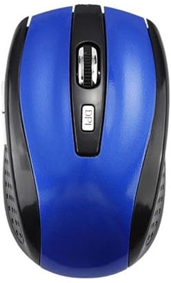 Generic 2.4G Wireless Mouse, 1600 DPI, Blue, USB, Ergonomic, 4 Buttons, 10m Range