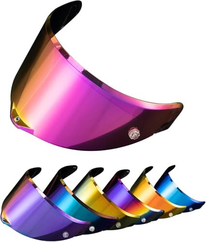 PSLER Helm Visier Verspiegelt für AGV Pista GP RR Pista GPR CORSA-R RACE 3 RACE 2,Helmvisier Getöntes Visier Motorradhelm Zubehör Ersatz(Tiefes Rosenrot)