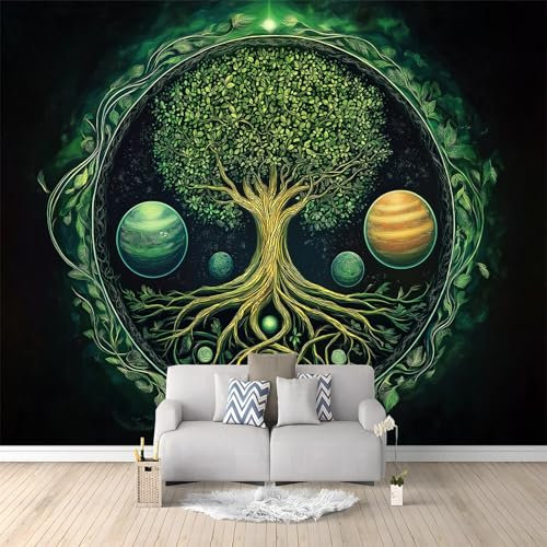 Papier Peint Photo Mandala Arbre De Vie 250 x 175 cm Papier Peint Panoramique Papier Peint Intissé Murale Pour Chambre De Fille, Garçon, Chambre De Bébé Salon Chambre Décor
