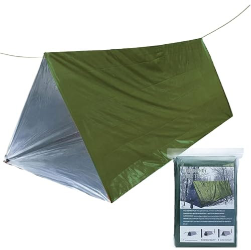 Tienda de campaña de supervivencia, kit de tienda de supervivencia para camping, ligero, resistente al viento, impermeable, equipo de salvamento de vida, saco de dormir de lona, manta térmica para