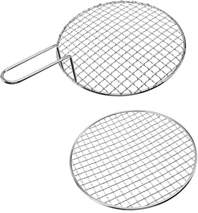 ibasenice 2piezas Malla Alambre Barbacoa Estilo Coreano Gruesa Parrilla Redonda Accesorios