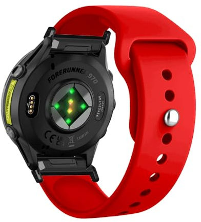 Silicona Correas para Garmin Forerunner 970 22mm Correa, Suave con Ajustable Acero Inoxidable Cierre Repuesto para Mujer Hombre Band Deportiva Pulsera Compatibles con Forerunner 970 (12)