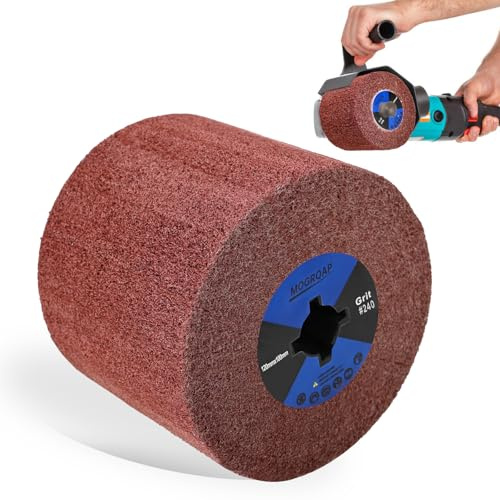 MOGRQAP Schleifwalze Bürste, Nylonbürste 240 Körnung - 120x100x19mm | Schleifrolle Bürste zum Holzverarbeitung Polierbürste für Satiniermaschine Drahtziehrad zum Polier, für Holz Metall