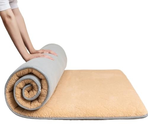 ZGCrumphant Tatami-Matratzenauflage, gepolstert, warme Matratze, Futon-Decke, Schlafsaal, Einzel-, Doppel-, verdickte Isomatte, Bett für Tatami(Khaki,90x200cm)