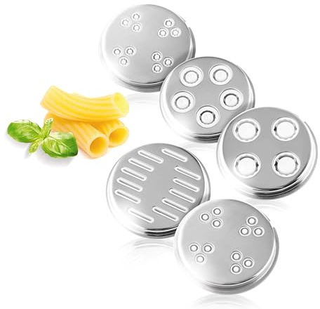 ETA Pasta-Aufsatz Set (5-teilig) ETA002 97000 Edelstahl Nudelformen für Küchenmaschine & Fleischwolf I Penne, Rigatoni, Stelline, Anellini I leicht zu reinigen
