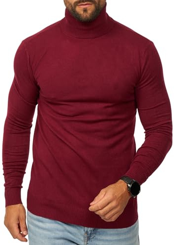 behype. Herren Rollkragenpullover als Strickpullover in Feinstrick - Langarmshirt Pulli Slim-Fit - Winterpullover Rollkragenshirt - Casual & Business Rolli