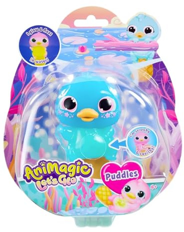 Animagic – Let’s Glo Puddles - Blau | Interaktives Squishy Spielzeug – Elektronisches Sensorisches Spielzeug für Kinder ab 4 Jahren – Leuchtet im Wasser