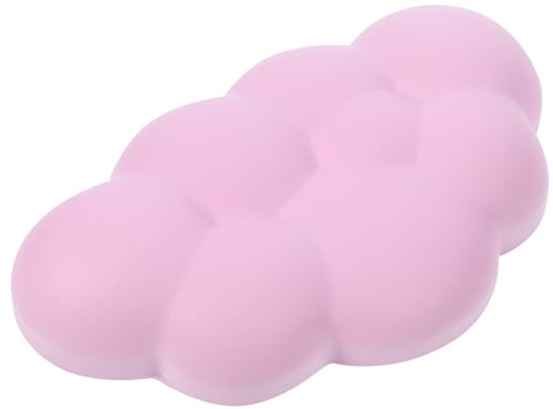 KALLORY Repose-poignet en Mousse à Mémoire de Forme en Nuage Rose, Tapis de Souris de Bureau Antidérapant, Support Ergonomique pour Souris et Clavier, Coussinet Confortable pour Usage