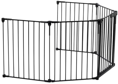 Safety 1st Modular 5 Panel barrera seguridad, 64-296 cm, 1 mano, Black | barrera seguridad niños escalera extra ancha, para espacios irregulares, cierre extra seguro, instalación rápida