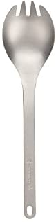 Snow Peak Cuillère-fourchette en titane, légère, compacte pour le camping/la randonnée, respectueuse de l'environnement, usage quotidien.