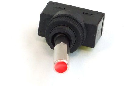 Phobya Kippschalter - LED rot - 1-polig AN/AUS schwarz (3pin) Wasserkühlung Überwachung