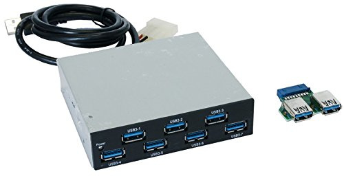 Exsys EX-1167 Interner USB 3.0 Hub, 7 Port, Front-Einbau