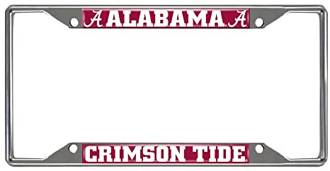 FANMATS NCAA University of Alabama Crimson Tide Chrome License Plate Frame , 6.25x12.25