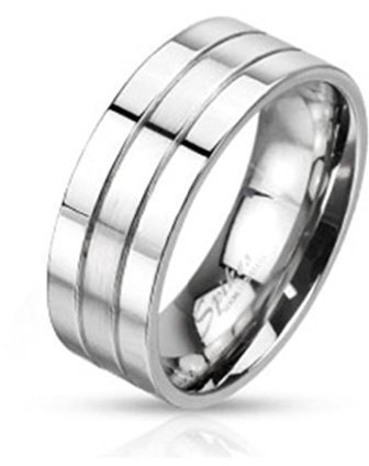 Tapsi´s Coolbodyart® Stapel Finger Ring Edelstahl Silber 6mm Breite Gebürstet 50(16)