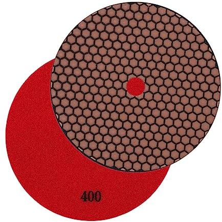 Profi Diamant-Schleifpad für Trockenschliff 125mm Körnung 400 Klettaufnahme für Naturstein Kunststein Granit Marmor Glas Keramik Fliesen