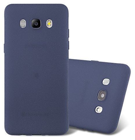 Cadorabo Hülle kompatibel mit Samsung Galaxy J5 2016 Schutzhülle TPU Silikon Case Frost Design Slim Kratzfest Weiche Gummi mit Rundumschutz Case Hülle für Galaxy J5 2016 in Blau