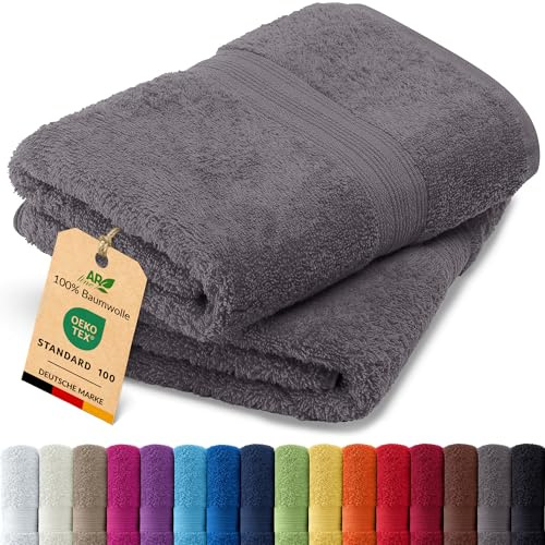 AR Line Arizona 2er Set Handtuch 50x100 cm – 100% Baumwolle, 500 g/m², weich & saugstark, in Farbe: Anthrazit-Grau