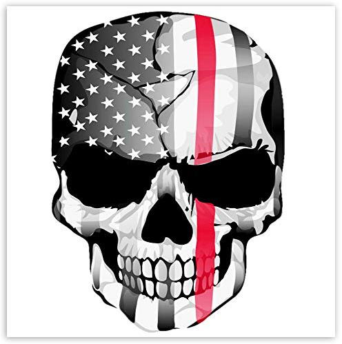 SkinoEu® 2 Stück Vinyl Aufkleber Autoaufkleber Schädel Totenkopf Knochen USA Flagge Vereinigte Staaten Von Amerika Stickers Auto Moto Motorrad Fahrrad Helm Fenster Tuning B 42