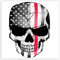 SkinoEu® 2 Stück Vinyl Aufkleber Autoaufkleber Schädel Totenkopf Knochen USA Flagge Vereinigte Staaten Von Amerika Stickers Auto Moto Motorrad Fahrrad Helm Fenster Tuning B 42