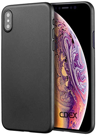 doupi UltraSlim Hülle kompatibel für iPhone XS Max (iPhone 10s Max) 6,5 Zoll, Ultra Dünn Fein Matt Handyhülle Cover Bumper Schutz Schale Hard Case Taschenschutz Design Schutzhülle, schwarz