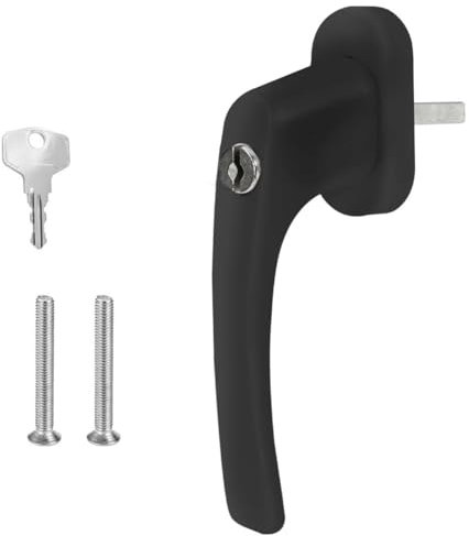 Premium Aluminium Fenstergriff Victory - abschließbar - 100 Nm, Farbe:Schwarz RAL 9005 (matt), Stiftlänge:40mm