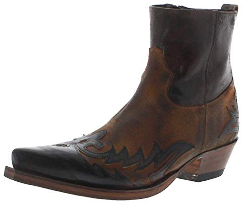 Sendra Boots Herren Cowboy Stiefel 16698 Quercia Camello Lederstiefelette Westernstiefelette Braun