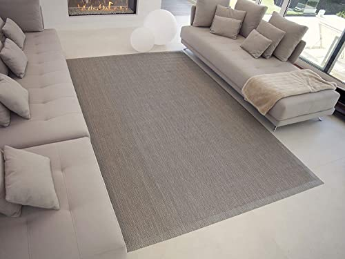 TEJIDOS EL MUNDO Alfombra vinilica de Tejido Trenzado de Alta Gama Lavable Antideslizante Alfombra Resistentes para Salon Cocina baño Pasillo - 080x150 cm., Beige