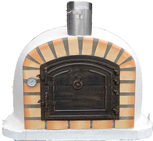Impexfire Pizzaofen Lissabon AL 90, Stahl, Terrakotta, Holz, Strahlend, Front, Pizzaofen, Ofen