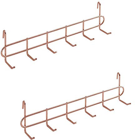 FRIADE Ganchos de rejilla de oro rosa para panel de rejilla de pared, ganchos colgantes para almacenamiento y exhibición de rejilla de pared, tamaño 10.7 x 2.8 x 1.8 pulgadas, paquete de 2