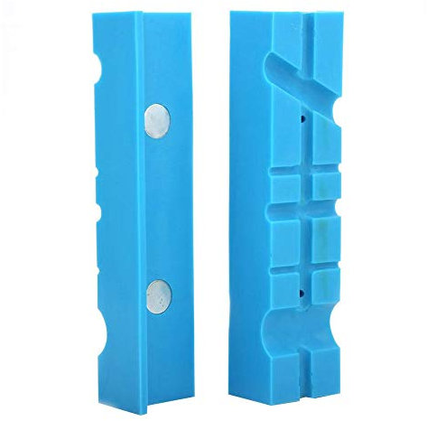 Mordazas de tornillo de banco, 2 almohadillas de mordaza de banco con mordaza magnética de múltiples ranuras, protectores suaves de mordazas, accesorios para ingeniería/armero/carpintería