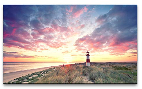 Paul Sinus Art Bilder XXL Leuchtturm 120x70cm Wandbild auf Leinwand