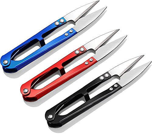 Pack of 3 Plant Leaf Trimming Scissors Grow Room Hydroponic Bud Garden Pruning Mini Trimmer Sewing Snips Scissor Kit for Indoor and Outdoor Assorted Colors