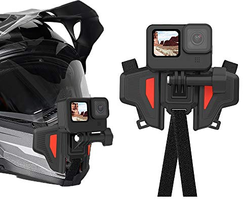 AuyKoo Motorcycle Helmet Chin Mount, Foldable Helmet Mount Holder for Hero 12 11 10 9 8 7 6 5, Insta360, DJI Osmo and Most Action Camera.