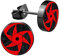 CHICNET Edelstahl Ohrstecker schwarz 8mm rot Sharingan Auge Anime Manga Ohr Schmuck Chirurgenstahl Unisex Männer Damen Herren Stern
