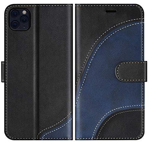 BoxTii Cover per iPhone 11 PRO, Custodia in PU Pelle Portafoglio per iPhone 11 PRO, Magnetica Cover a Libro con Slot per Schede, Nero