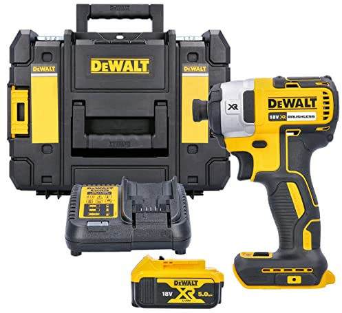 Dewalt DCF887N 18V Brushless Impact Driver with 1 x 5.0Ah Battery & Charger + Case (Without Inlay)