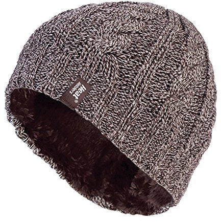 HEAT HOLDERS - Damen Mütze mit Fleecefutter für Winter und Herbst | Strick Beanie mit Warm Fleece (Einheitsgröße, Kitz)