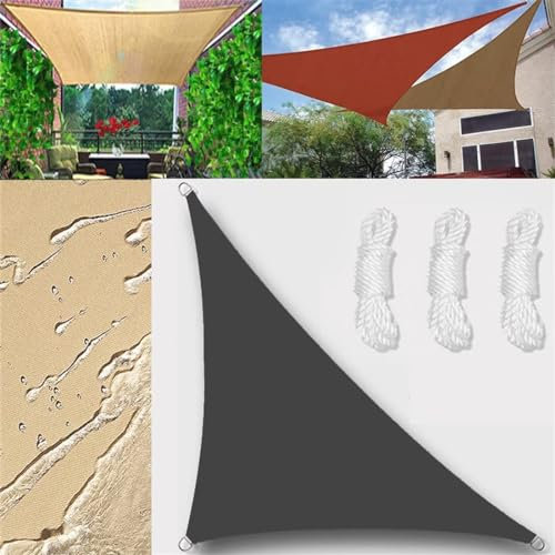 Sonnensegel Wasserdicht Dreieck rechtwinklig 4.6x4.6x6.5m Sonnensegel Balkon Sonnenschutz 95% UV Schutz Windschutz für Balkon Garten,mit Ösen und Befestigungsseile Anthrazit
