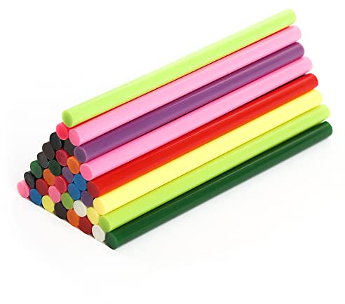 Heißklebepistole, bunte Sticks, 36 Stück, 1,1 x 19,8 cm, 12 Farben