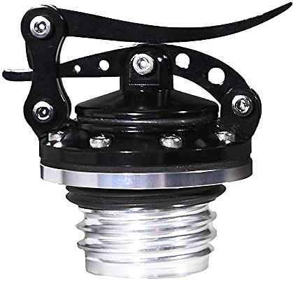 Motorrad schwarzes Gold Schnellspanner Kraftstoffgasbehälter Ölkappe Fit für Harley Sportster XL 1200 883 x48 Dyna Modell Motorrad Tankdeckel 557 (Color : Black)