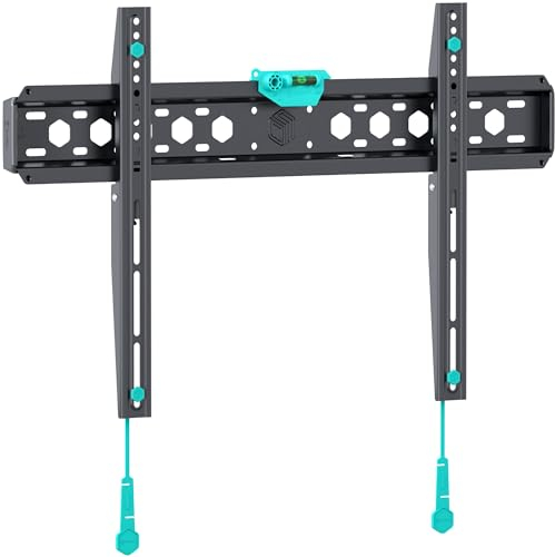 ONKRON Fixed TV Wall Bracket for 43-85 Inch Screen, Universal TV Wall Bracket Weight up to 68,2 kg - Slim TV Wall Mount Fixed VESA 75x75 - VESA 600x400/Flat Wall Mount TV Bracket FM6-B Black