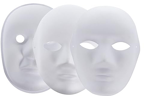 Toyvian 9st Leere Maske Bemalbares Weißes Kostüm Leere Kostümmasken Silikonformwerkzeug Gummiformen Aus Silikon Leer Handbemalt Seifenform Gießform Aus Harz Karneval Cosplay Papier Zubehör