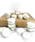 Velas de te blancas, Tealight, Pack de 25 unidades, Duración 4,5 horas, Velas decorativas sin perfume, Velas de te calientaplatos, Velas para cena romántica