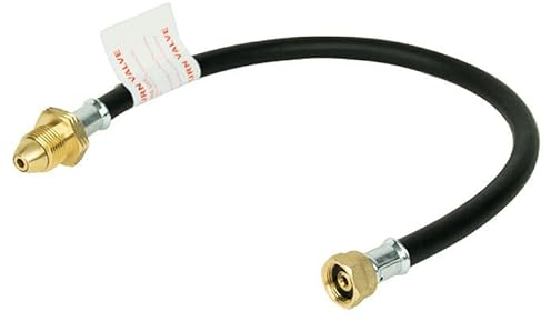 Hamilton Gas Products Pigtail Hose with NRV Excess Flow Safety Valve - 0.45m, POL x W20 | Connecting Motorhome or Caravan to Bulkhead, Gas Cylinder or Changeover | Manual & Automatic| Easy Fitting