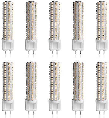 RYTM (Pack of 10) G12 LED Bulb 15 Watt 1500 Lumens Dimmable G12 Light Source G12 Bi-Pin Base LED Corn Light Bulb (150 Watt Halogen Equivalent), 10% - 100% Brightness Adjustment (Warm White 3000k)