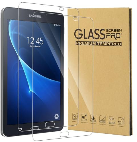 CONAPIKA 2 Piezas Protector de pantalla para Samsung Galaxy Tab A6, Premium Cristal Vidrio Templado 9H Dureza, Anti-Arañazos, Alta Definicion Transparente Protector de Pantalla