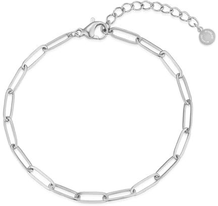 day.berlin Filigrane Glieder Armkette in Silber, Gliederkette Armband 15,5cm + 5cm variable Länge, Premium 316L Edelstahl nickelfrei und wasserfest für Damen